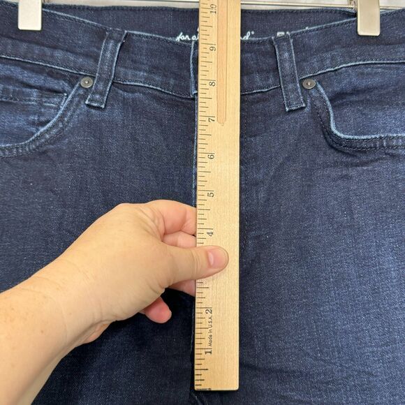 7 For All Mankind Austyn Crop Jean Women 29 Dark Wash Stretch Slim Leg Logo - Picture 10 of 11